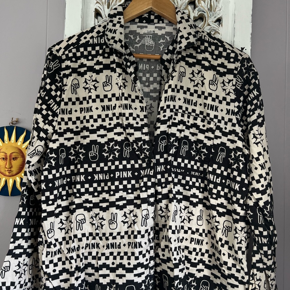 Victoria's Secret Pink Button Down Pajama Top